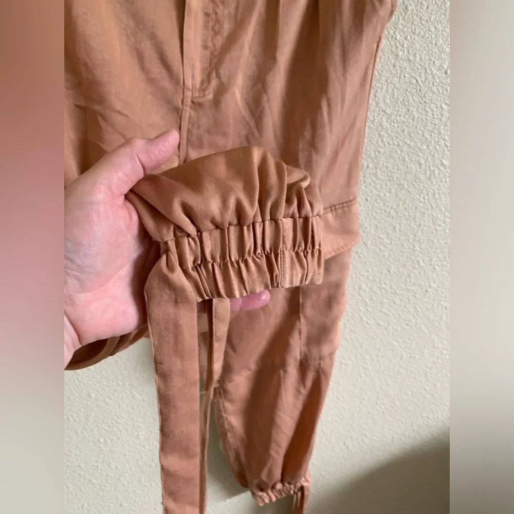 Satin Sheen Cargo Pants With Elastic/Tie Cuffs 🌴 - Picture 13 of 13